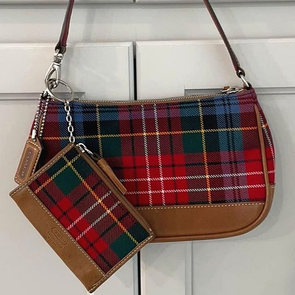 Coach Vintage Tartan Plaid 100% Wool Purse - Picture 2 of 12